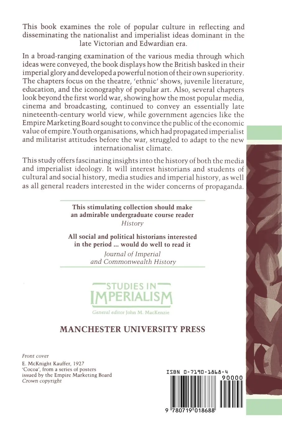 Rückseite: 9780719018688 | Imperialism and Popular Culture | John M. Mackenzie | Taschenbuch