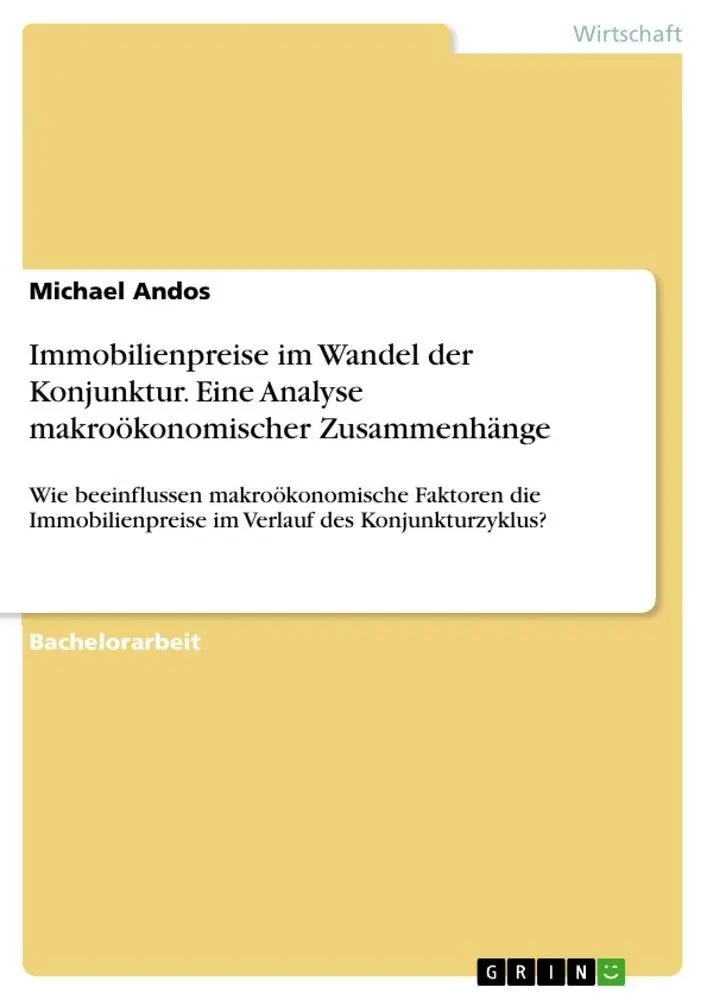 Cover: 9783389128688 | Immobilienpreise im Wandel der Konjunktur. Eine Analyse...