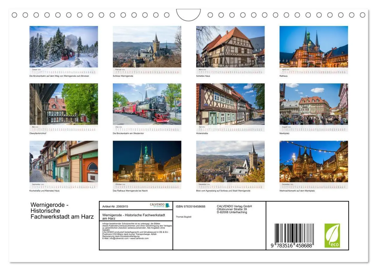 Bild: 9783516458688 | Wernigerode - Historische Fachwerkstadt am Harz (Wandkalender 2026...