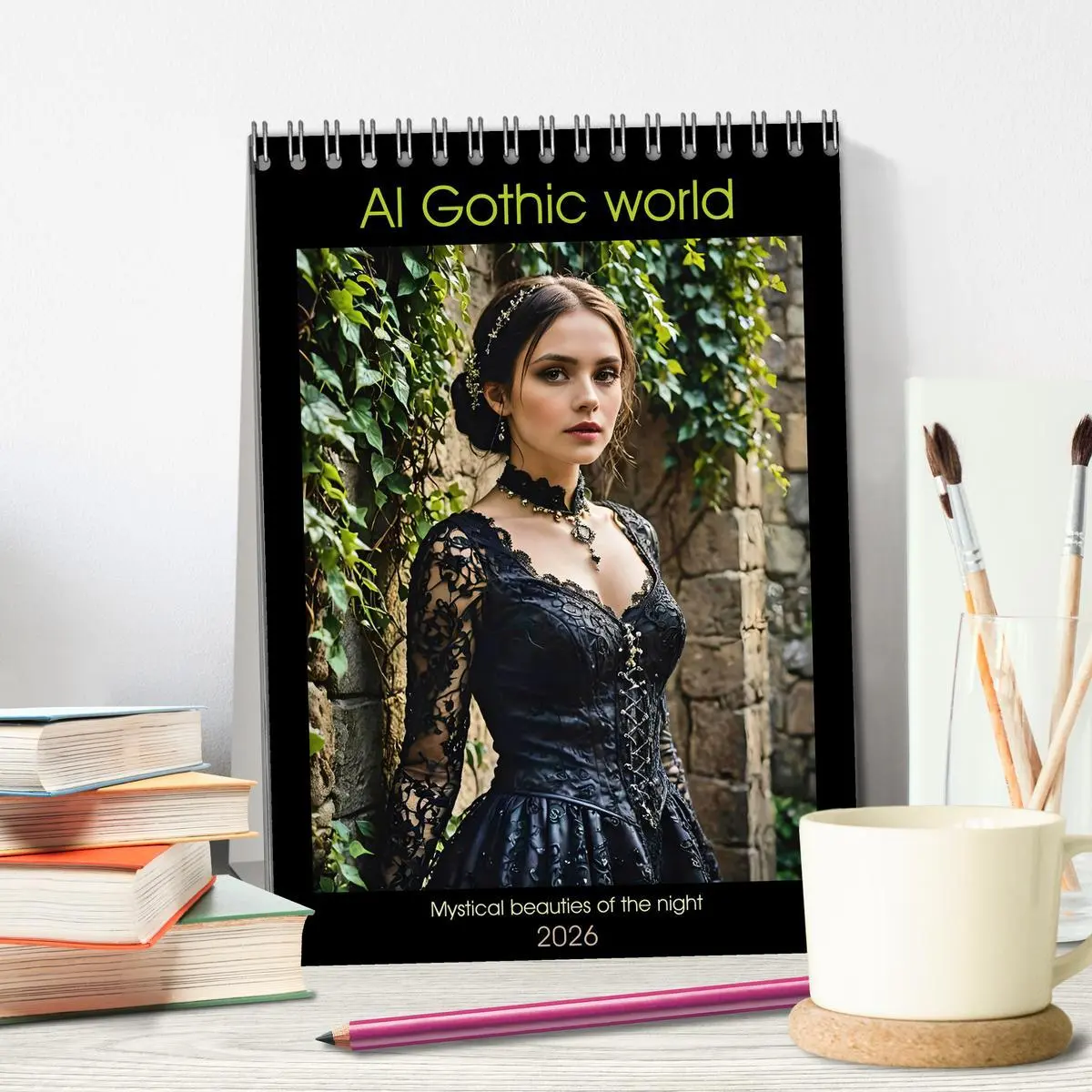 Bild: 9783516528688 | AI Gothic world - Mystical beauties of the night (Desk Calendar...