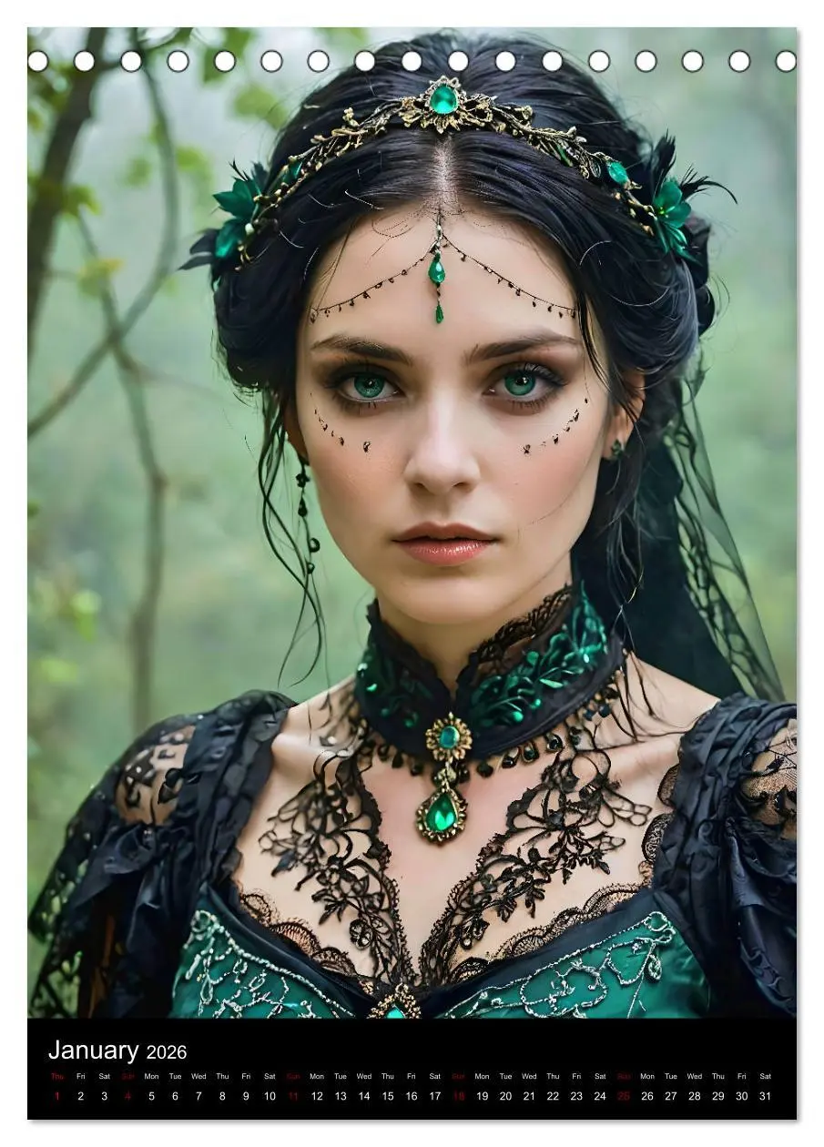 Bild: 9783516528688 | AI Gothic world - Mystical beauties of the night (Desk Calendar...