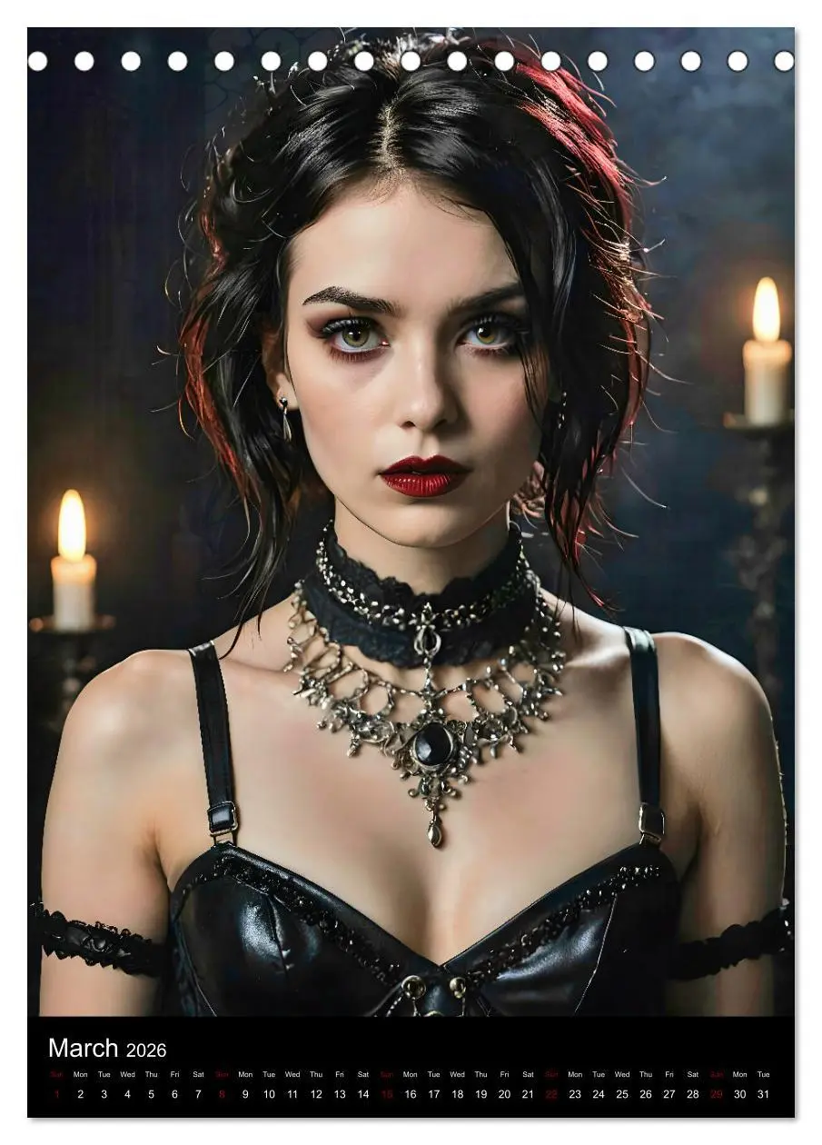 Bild: 9783516528688 | AI Gothic world - Mystical beauties of the night (Desk Calendar...