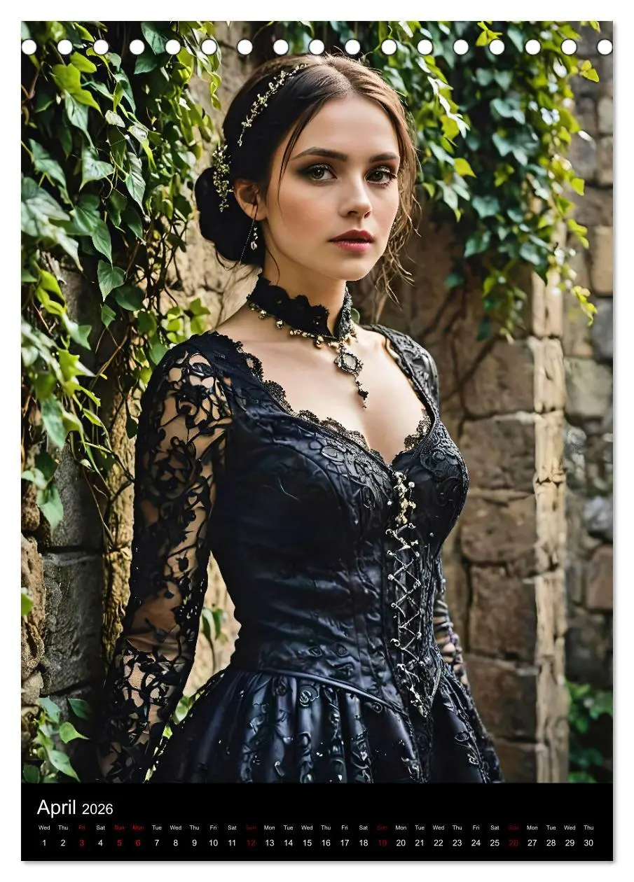 Bild: 9783516528688 | AI Gothic world - Mystical beauties of the night (Desk Calendar...