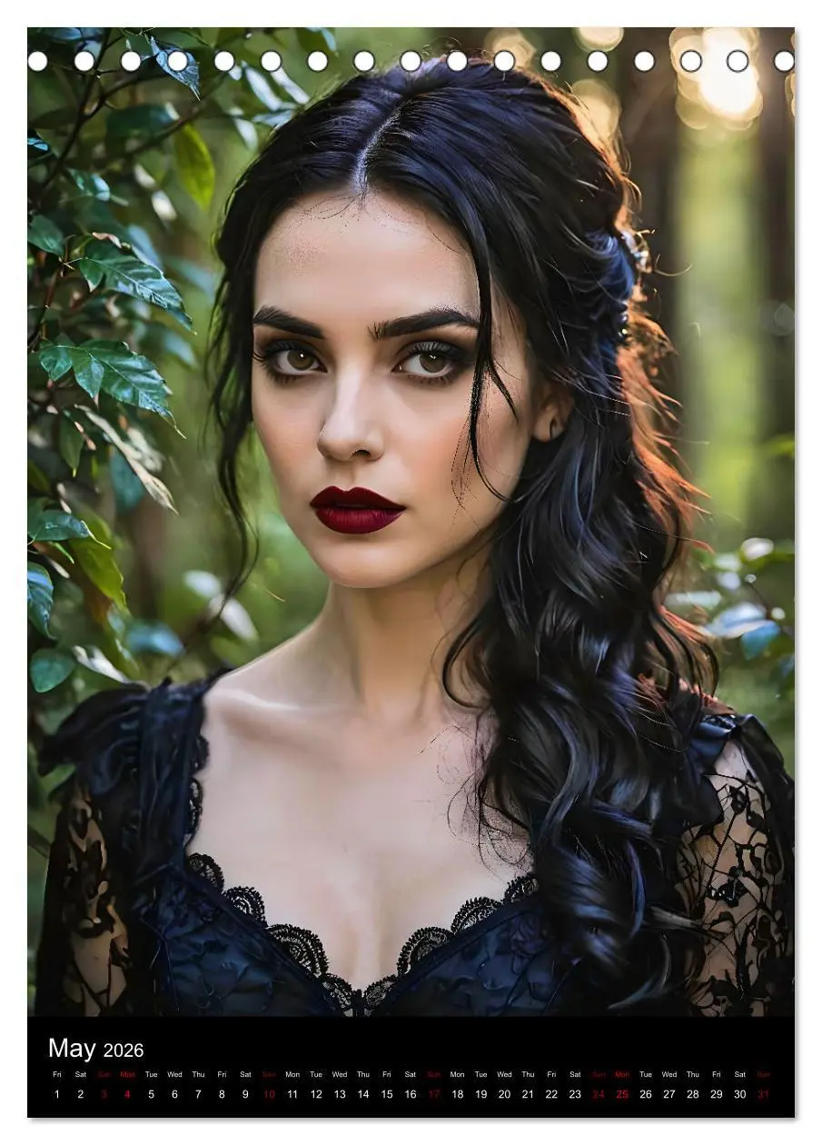 Bild: 9783516528688 | AI Gothic world - Mystical beauties of the night (Desk Calendar...