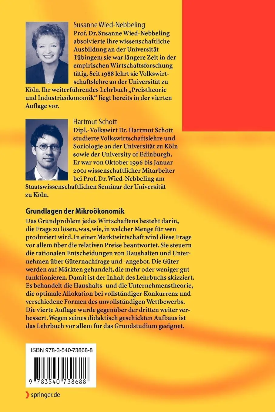 Rückseite: 9783540738688 | Grundlagen der Mikroökonomik | Helmut Schott (u. a.) | Taschenbuch