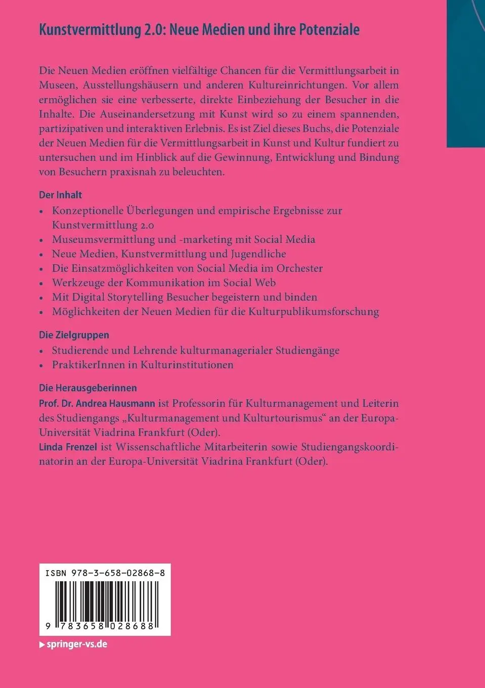 Rückseite: 9783658028688 | Kunstvermittlung 2.0: Neue Medien und ihre Potenziale | Taschenbuch