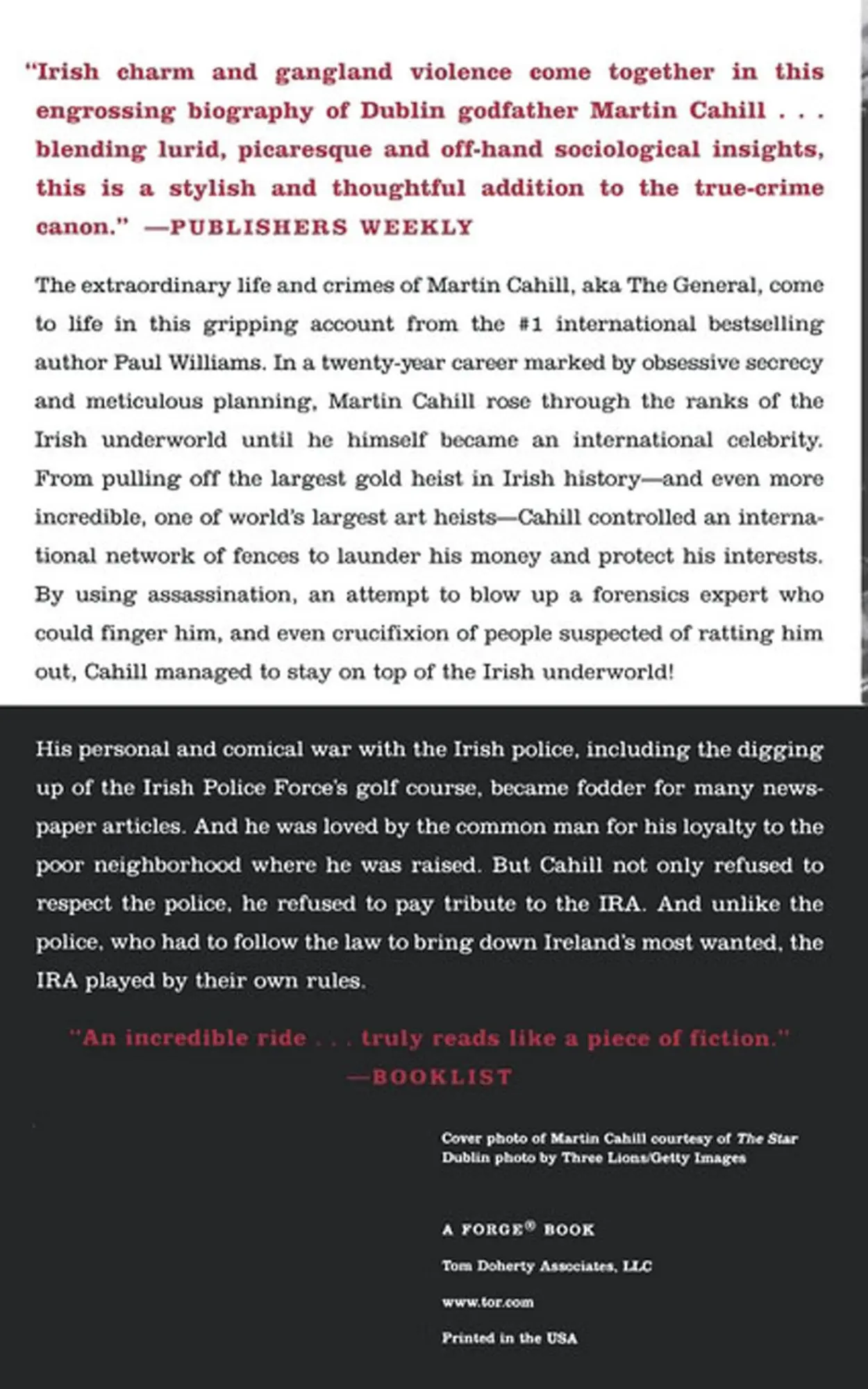 Rückseite: 9780765308788 | The General | Irish Mob Boss | Paul Williams | Taschenbuch | Englisch