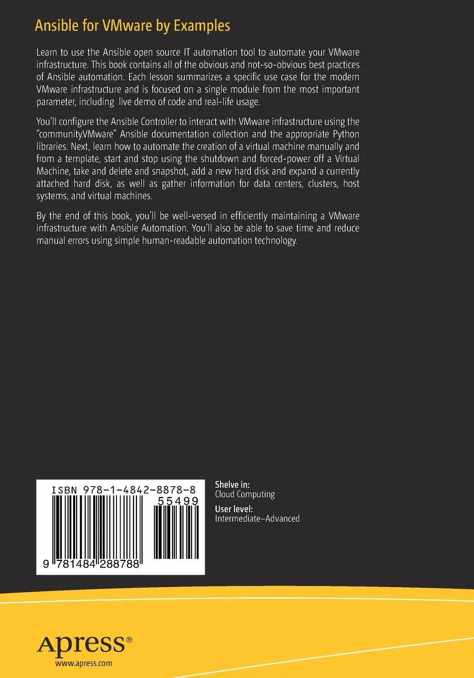 Rückseite: 9781484288788 | Ansible for VMware by Examples | Luca Berton | Taschenbuch | xxiv