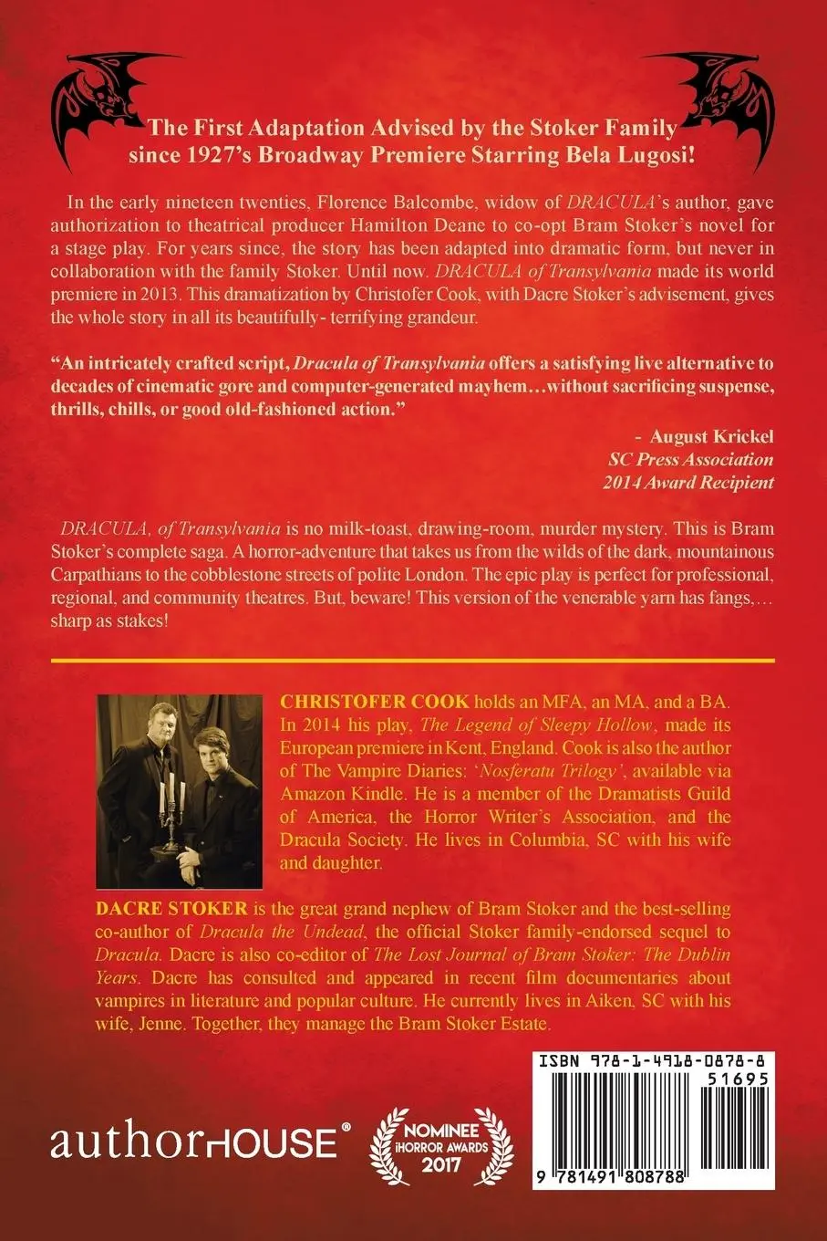 Rückseite: 9781491808788 | Dracula of Transylvania | The Epic Play in Three Acts | Cook (u. a.)