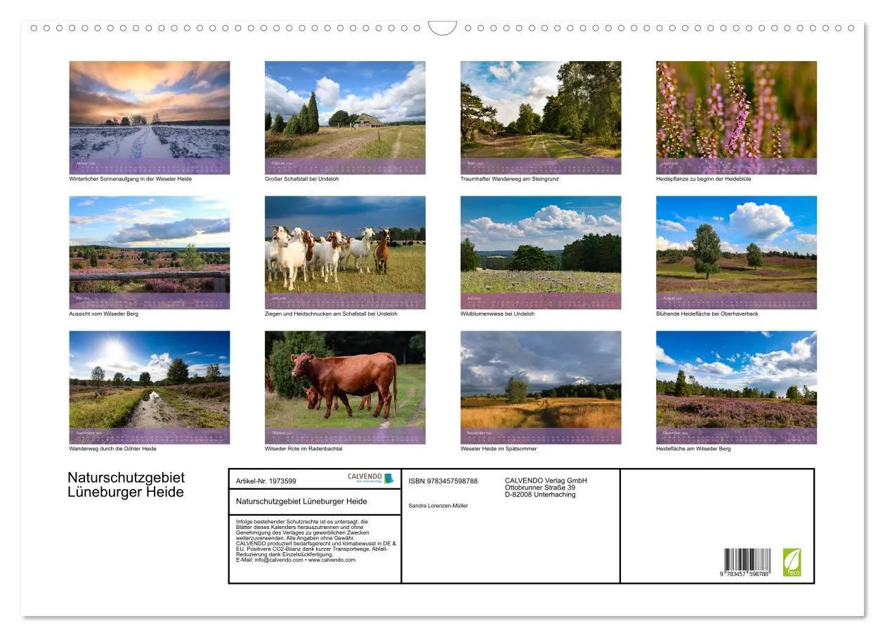 Bild: 9783457598788 | Naturschutzgebiet Lüneburger Heide (Wandkalender 2026 DIN A2 quer),...