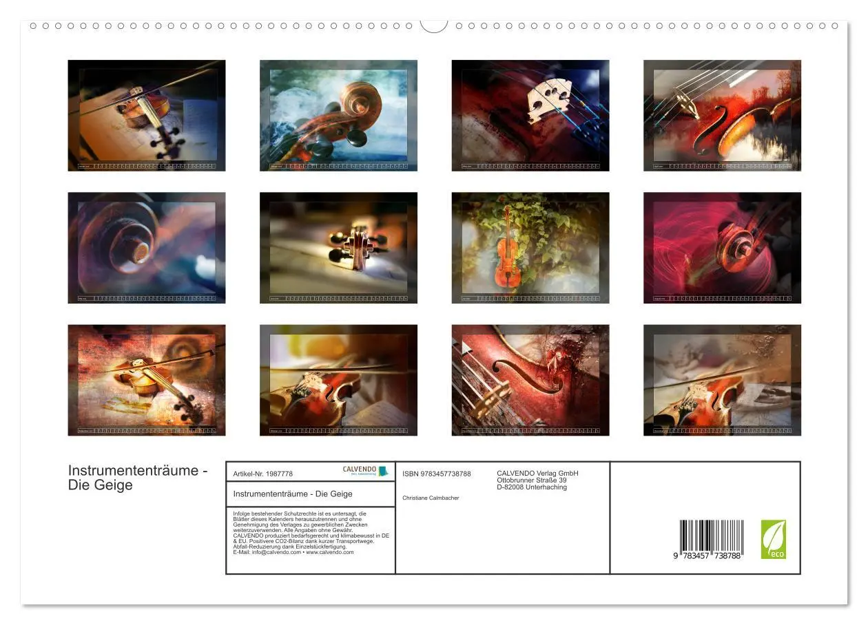 Bild: 9783457738788 | Instrumententräume - Die Geige (hochwertiger Premium Wandkalender...
