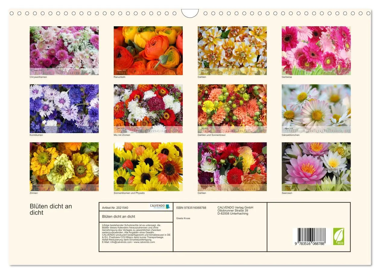 Bild: 9783516068788 | Blüten dicht an dicht (Wandkalender 2026 DIN A3 quer), CALVENDO...