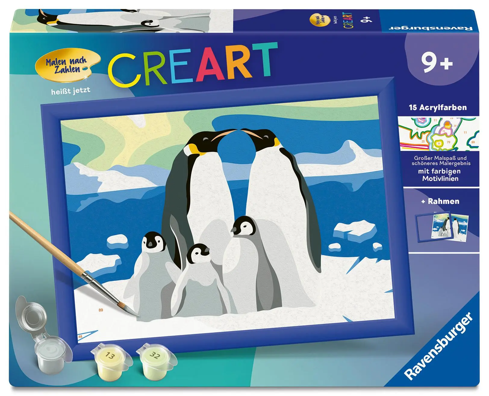 Cover: 4005556258888 | CreArt, Malen nach Zahlen Kinder - Pinguin-Familie | Spiel | Deutsch