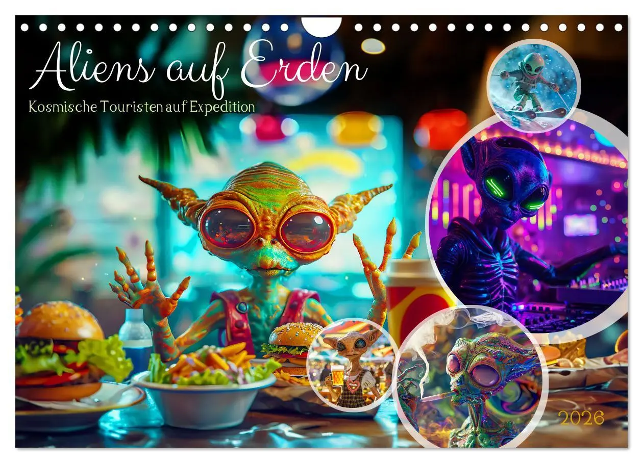 Cover: 9783457348888 | Aliens auf Erden - Kosmische Touristen auf Expedition (Wandkalender...
