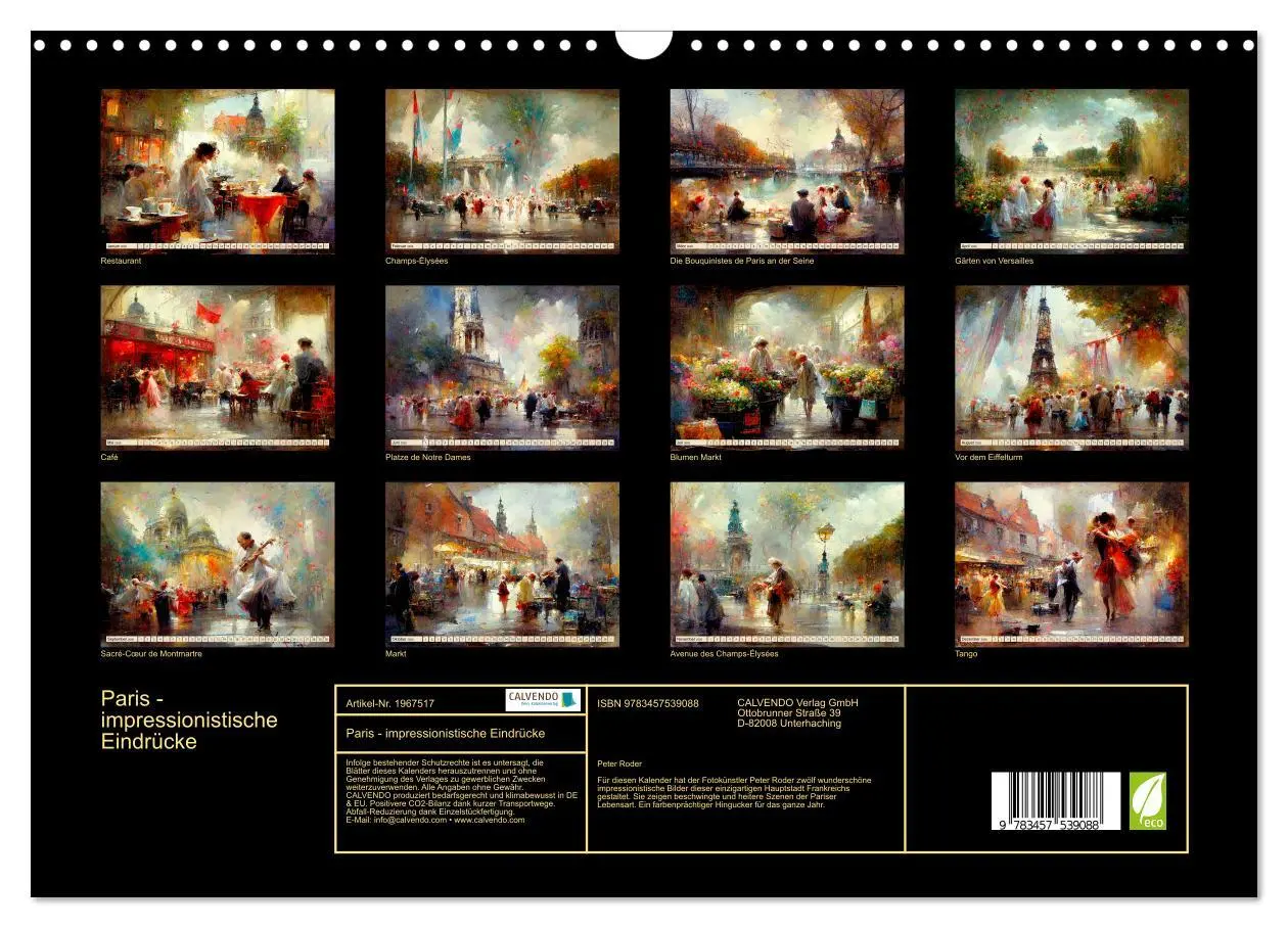 Bild: 9783457539088 | Paris - impressionistische Eindrücke (Wandkalender 2026 DIN A3...