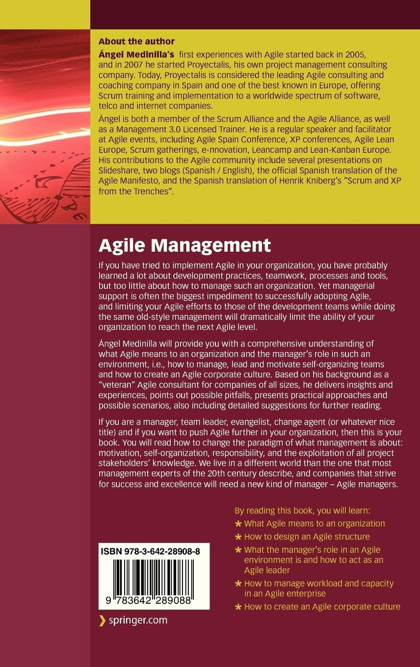 Rückseite: 9783642289088 | Agile Management | Leadership in an Agile Environment | Medinilla