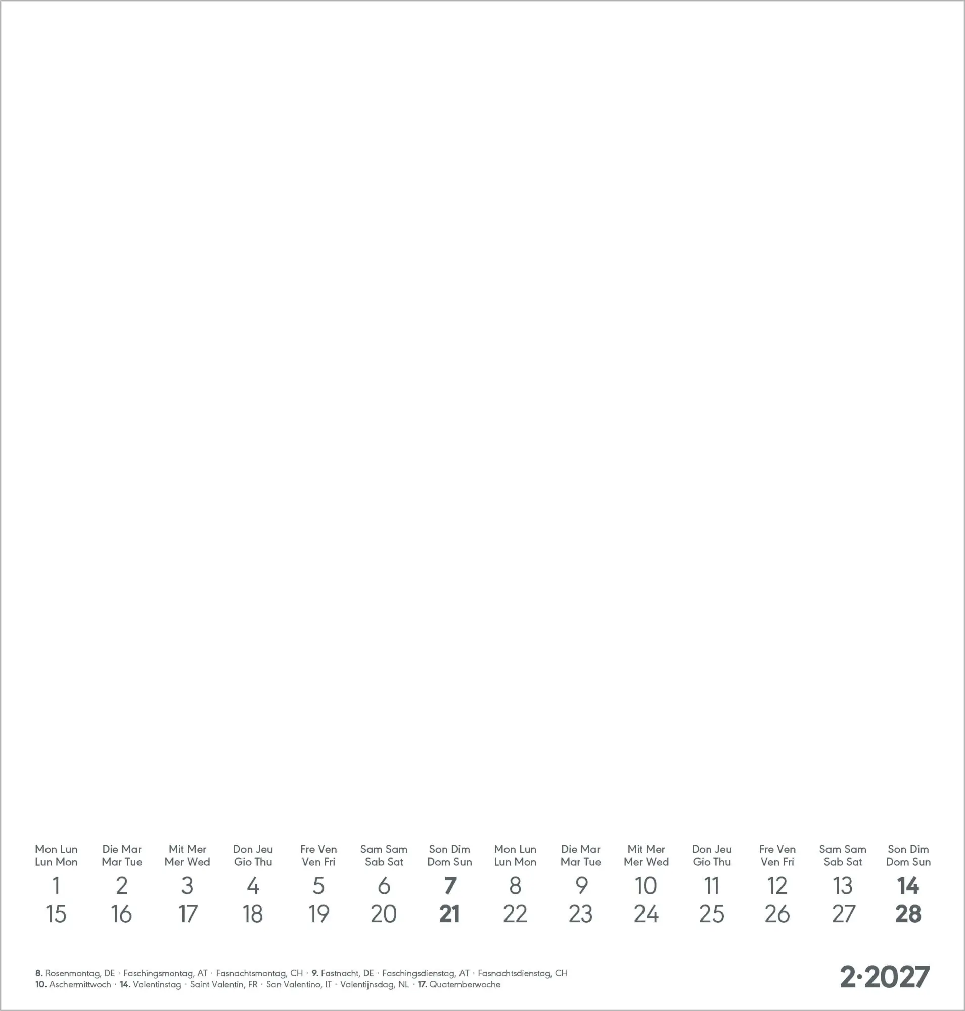 Bild: 4069095019188 | Kreativkalender M weiß 2027 | Neumann Verlage GmbH &amp; Co KG | Kalender