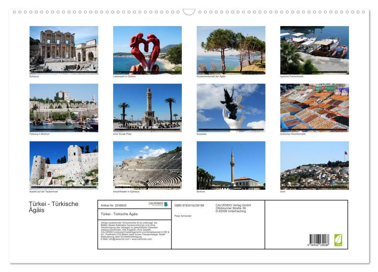 Bild: 9783516239188 | Türkei - Türkische Ägäis (Wandkalender 2026 DIN A2 quer), CALVENDO...