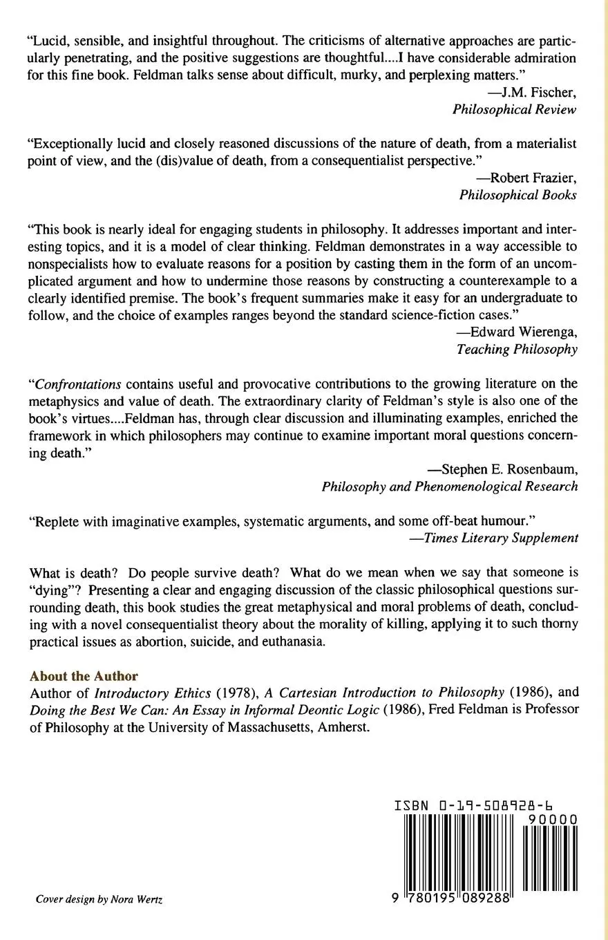 Rückseite: 9780195089288 | Confrontations with the Reaper | Fred Feldman | Taschenbuch | Englisch