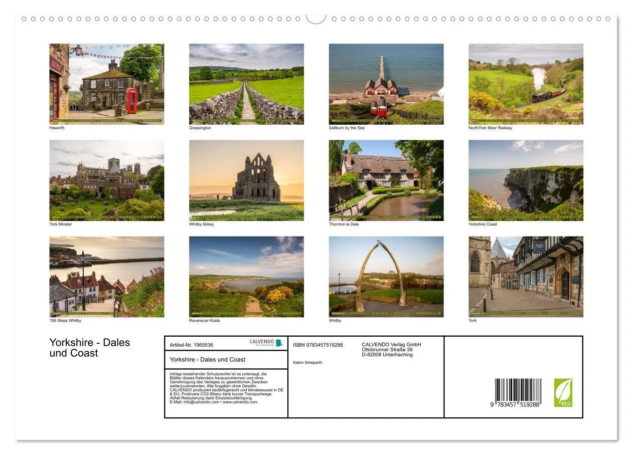 Bild: 9783457519288 | Yorkshire - Dales und Coast (hochwertiger Premium Wandkalender 2026...
