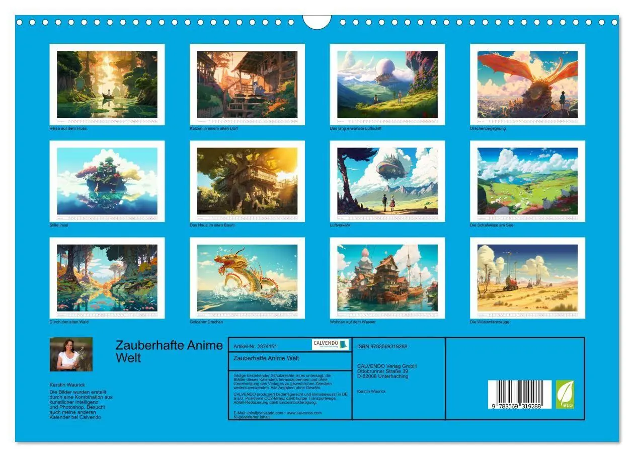 Bild: 9783569319288 | Zauberhafte Anime Welt (Wandkalender 2027 DIN A3 quer), CALVENDO...
