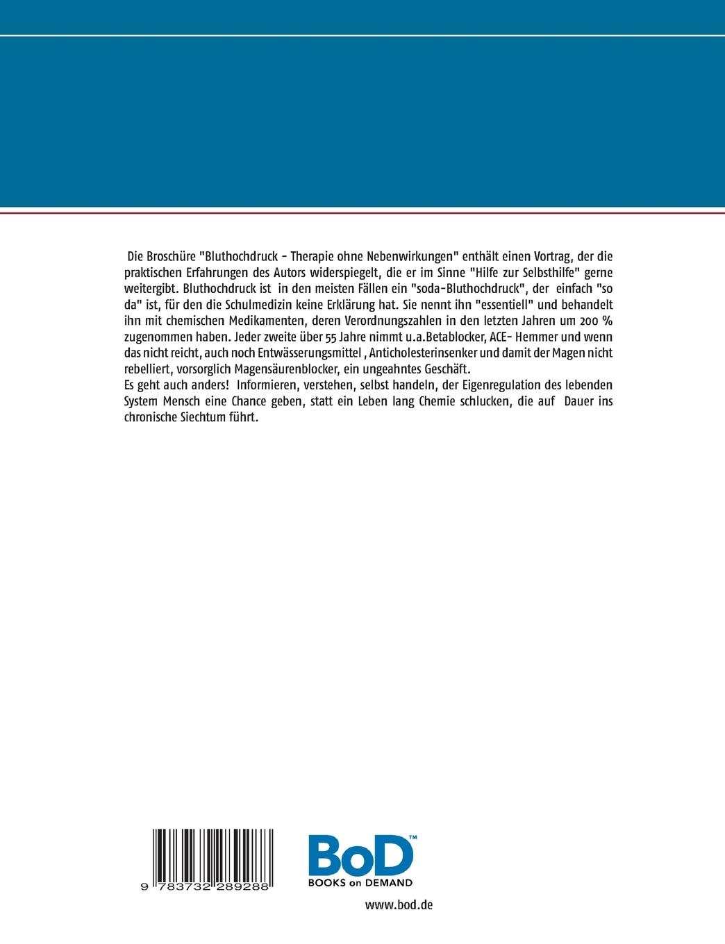 Rückseite: 9783732289288 | Bluthochdruck | Therapie ohne Nebenwirkungen | Gerhard Bruns | Buch