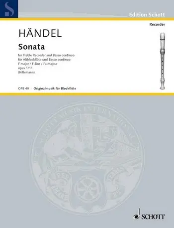 Cover: 9790001099288 | Sonata in F major | Georg Friedrich Händel | Buch | Schott Music