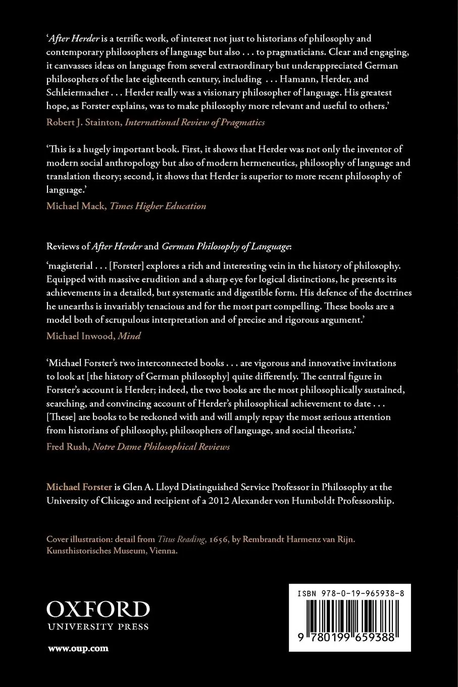 Rückseite: 9780199659388 | After Herder | Philosophy of Language in the German Tradition | Buch