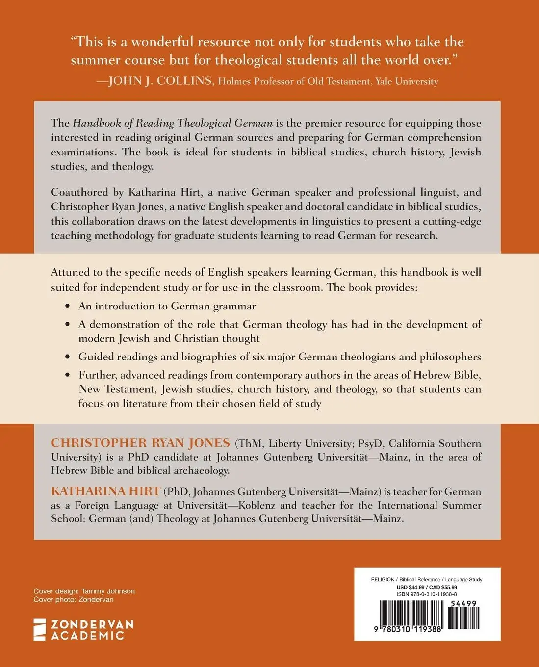 Rückseite: 9780310119388 | Handbook of Reading Theological German | Jones (u. a.) | Taschenbuch
