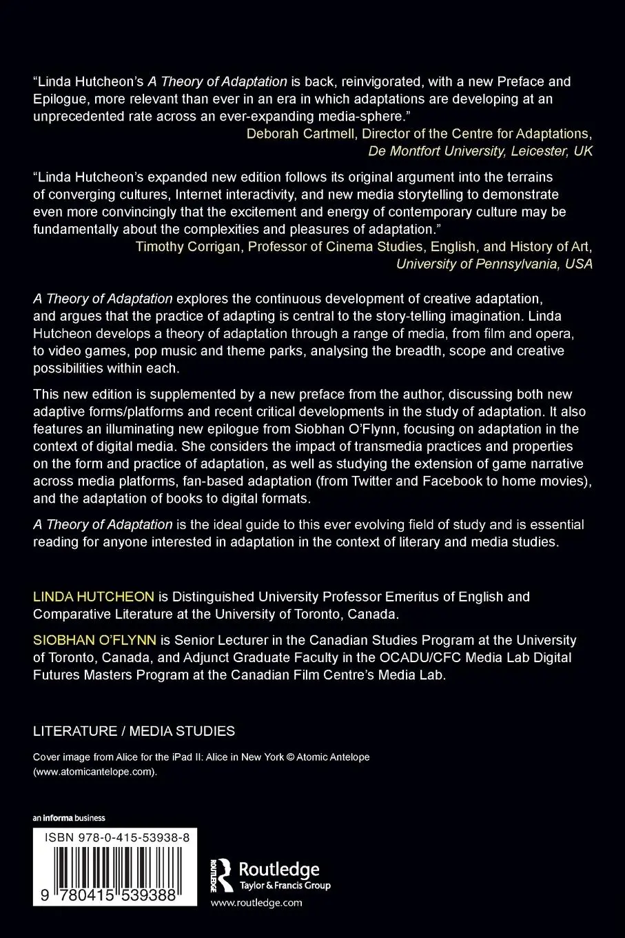 Rückseite: 9780415539388 | A Theory of Adaptation | Linda Hutcheon | Taschenbuch | Englisch