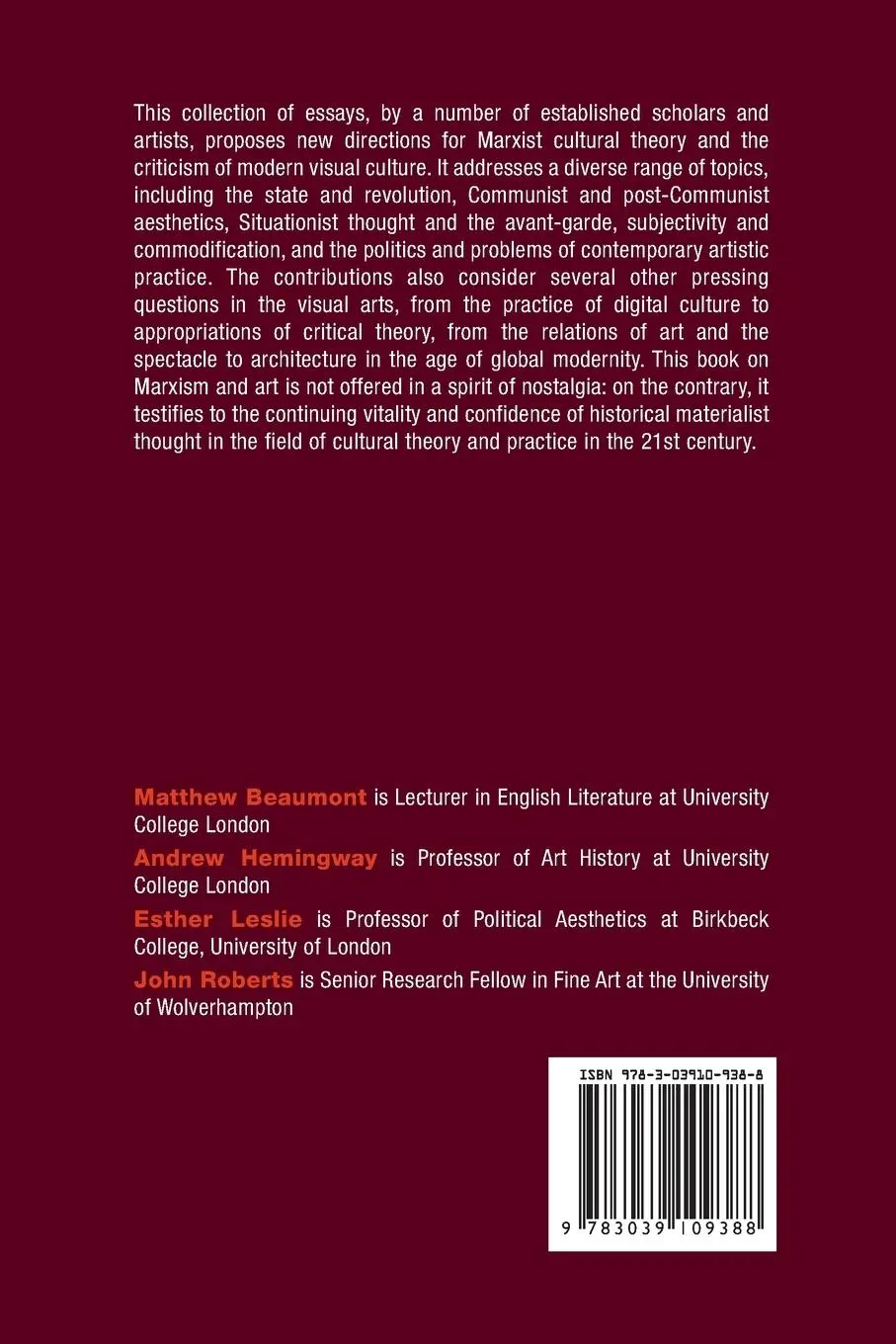Rückseite: 9783039109388 | As Radical as Reality Itself | Matthew Beaumont (u. a.) | Taschenbuch