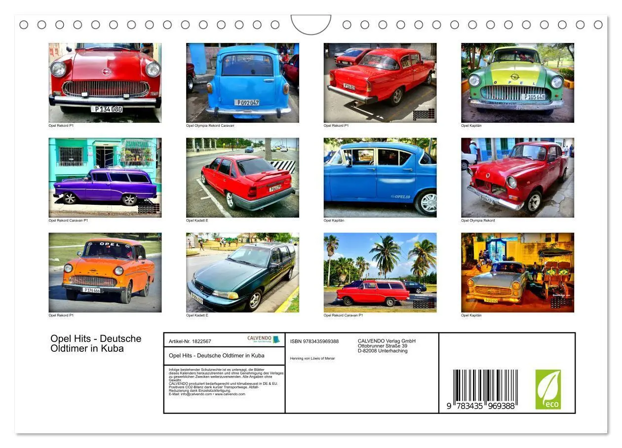 Bild: 9783435969388 | Opel Hits - Deutsche Oldtimer in Kuba (Wandkalender 2025 DIN A4...