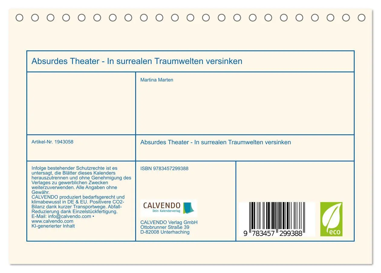 Bild: 9783457299388 | Absurdes Theater - In surrealen Traumwelten versinken...