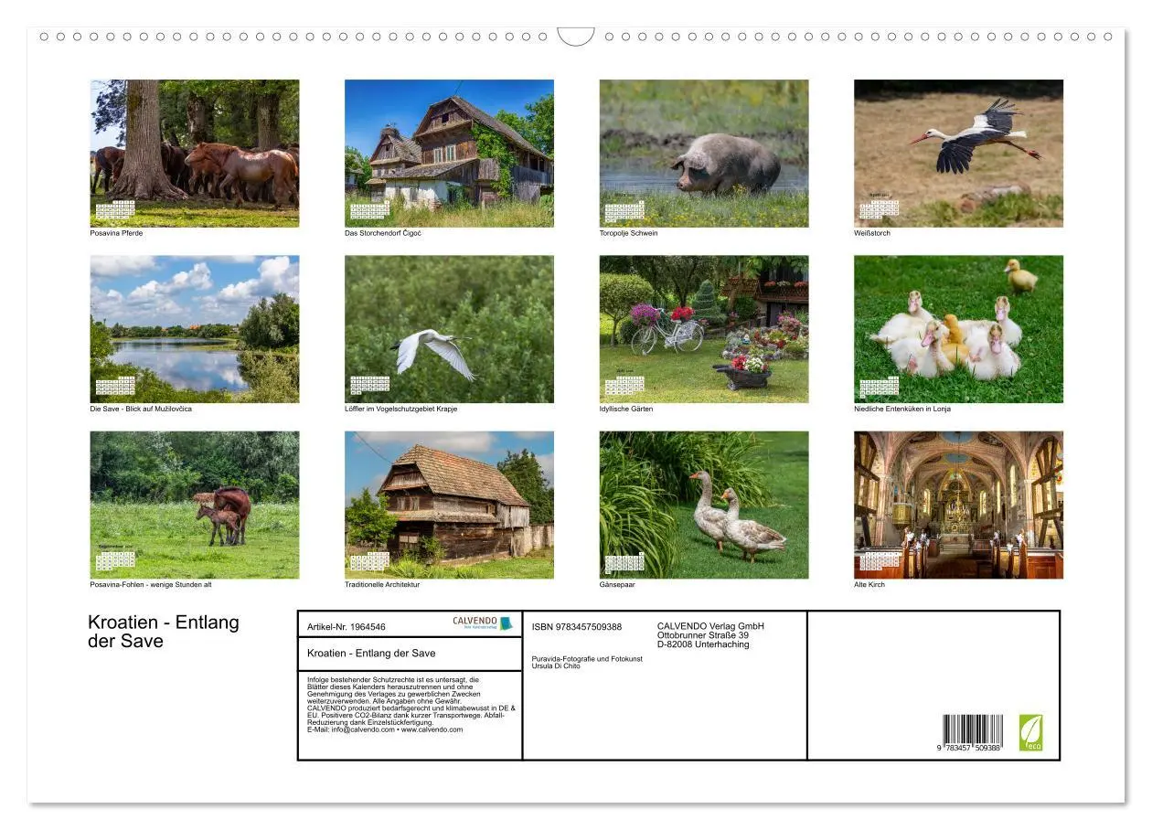 Bild: 9783457509388 | Kroatien - Entlang der Save (Wandkalender 2026 DIN A2 quer),...