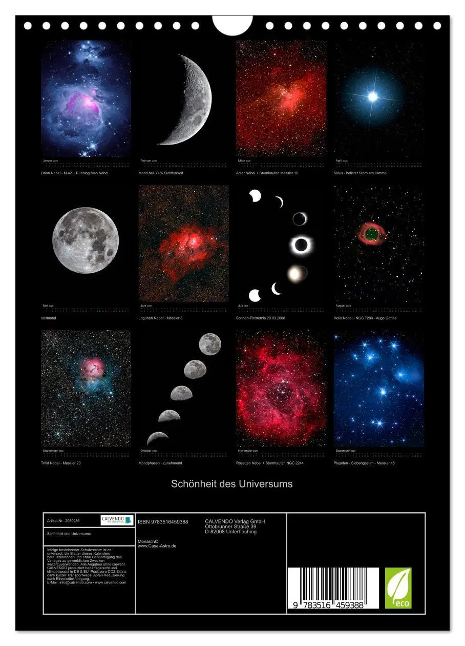 Bild: 9783516459388 | Schönheit des Universums (Wandkalender 2026 DIN A4 hoch), CALVENDO...