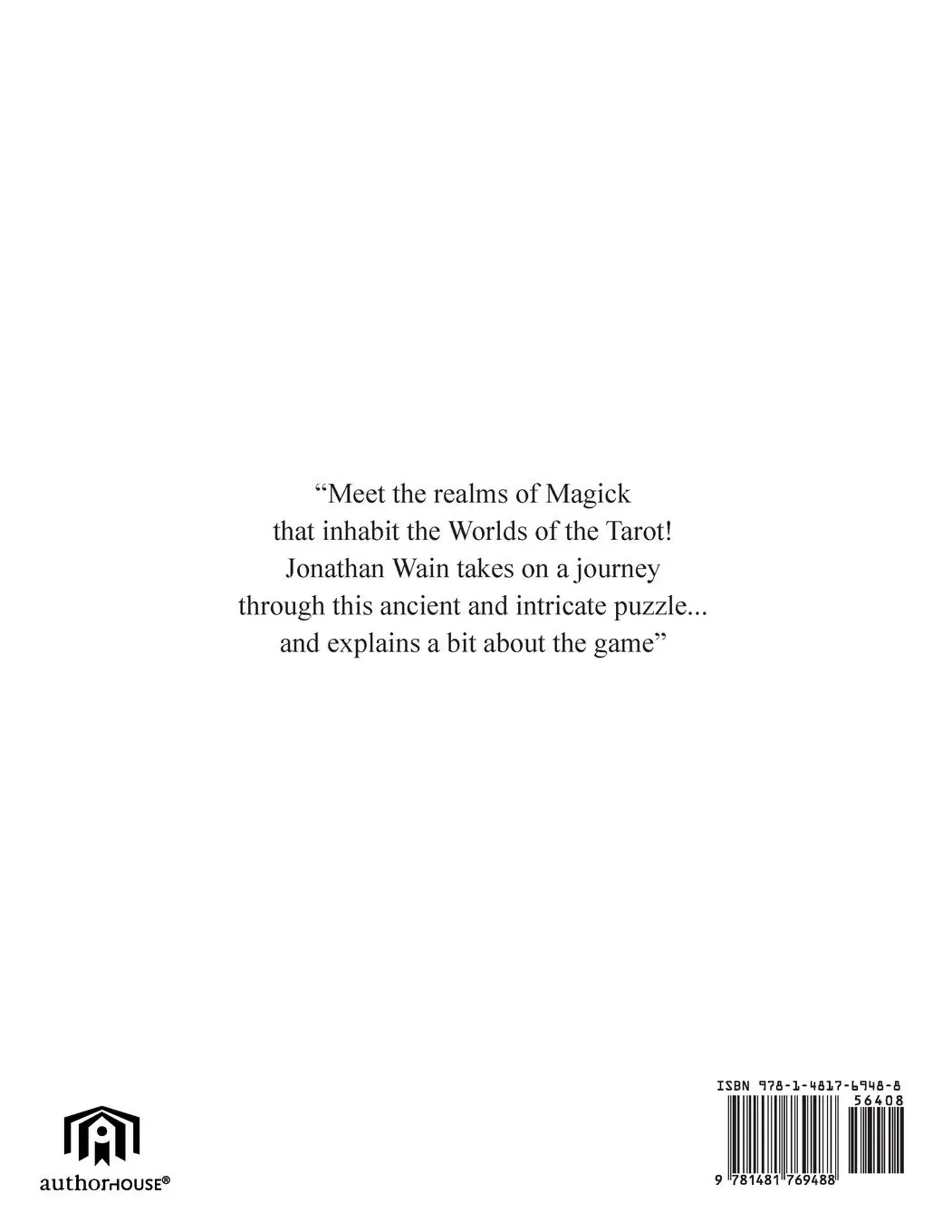 Rückseite: 9781481769488 | A Warlock's Tarot | Jonathan Wain | Taschenbuch | Englisch | 2013