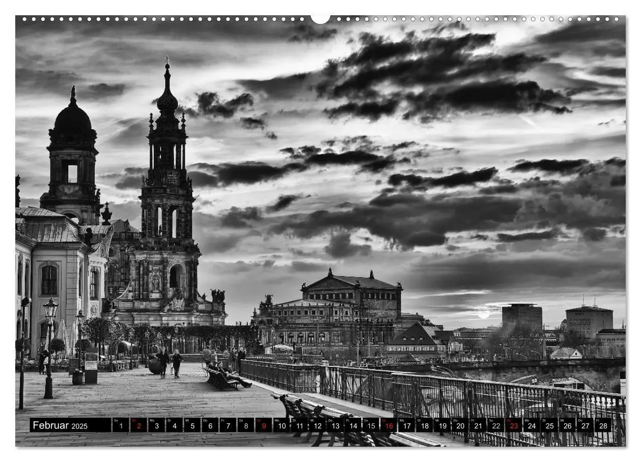 Bild: 9783435719488 | Dresden Faszination Schwarz Weiss (Wandkalender 2025 DIN A2 quer),...