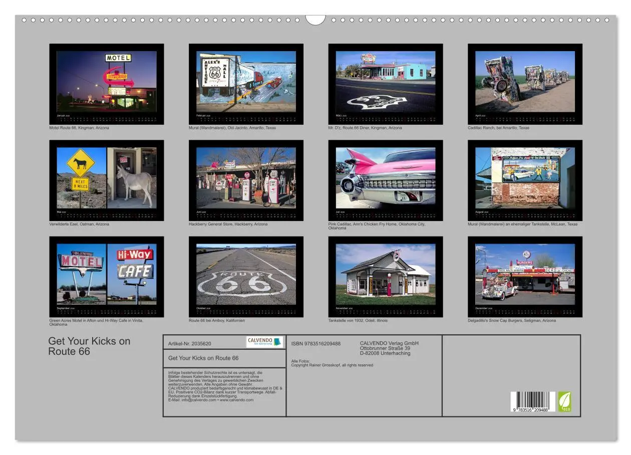 Bild: 9783516209488 | Get Your Kicks on Route 66 (Wandkalender 2026 DIN A2 quer),...