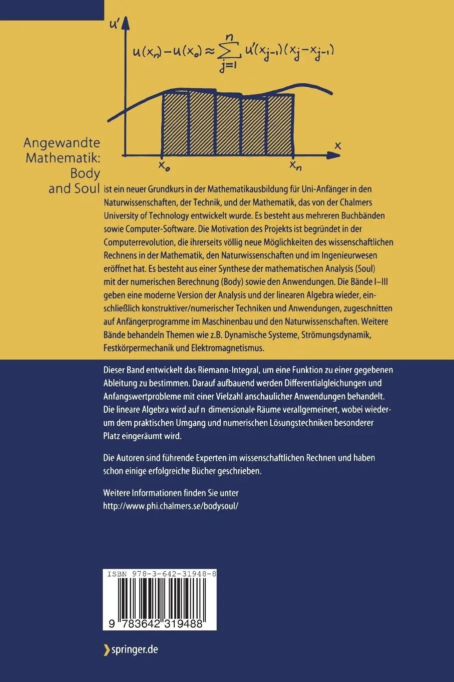 Rückseite: 9783642319488 | Angewandte Mathematik: Body and Soul | Kenneth Eriksson (u. a.) | Buch