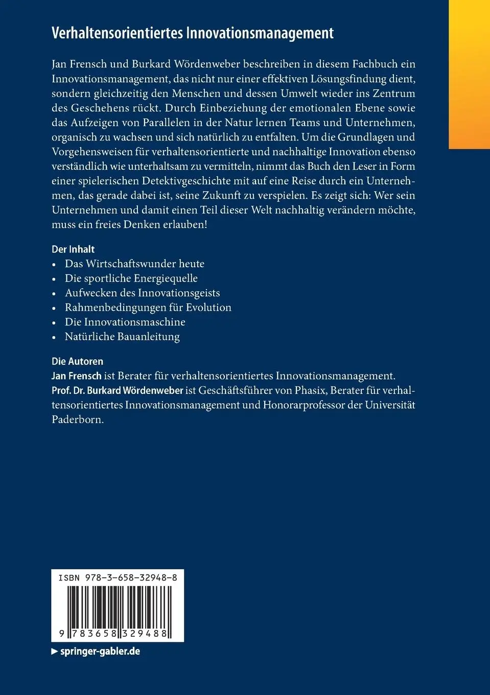Rückseite: 9783658329488 | Verhaltensorientiertes Innovationsmanagement | Jan Frensch (u. a.)