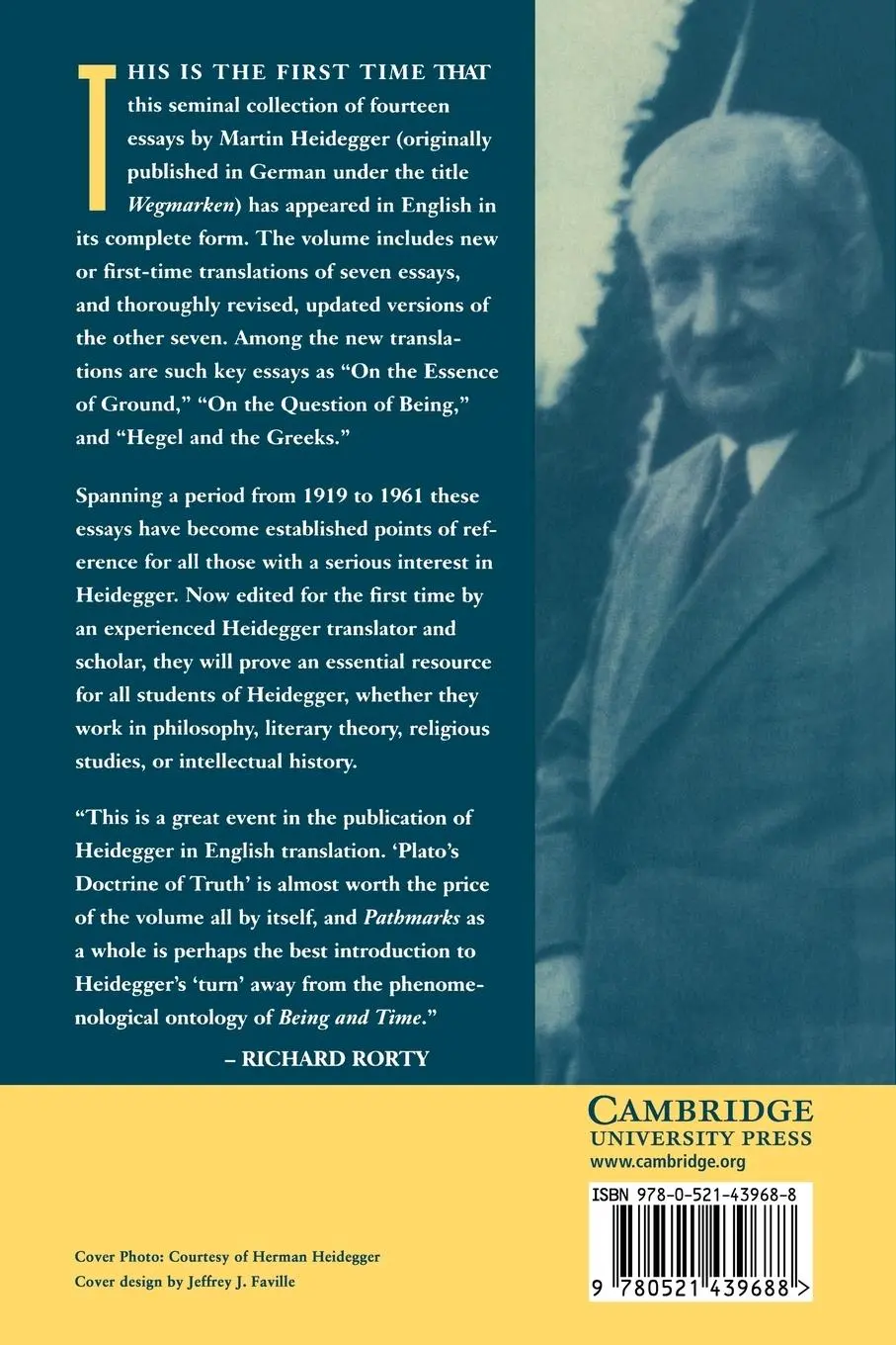 Rückseite: 9780521439688 | Pathmarks | Martin Heidegger | Taschenbuch | Englisch | 2010