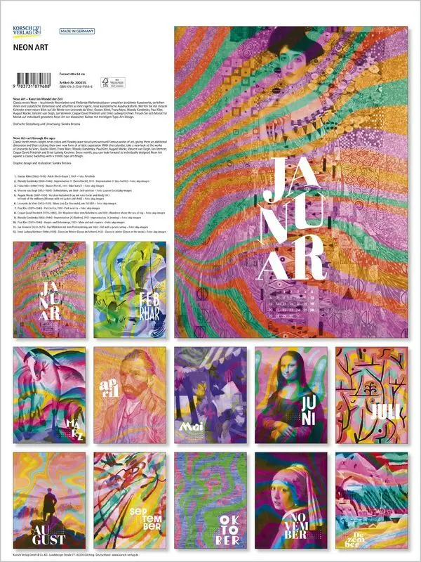 Bild: 9783731879688 | Neon Art 2025 | Korsch Verlag | Kalender | Spiralbindung | Deutsch