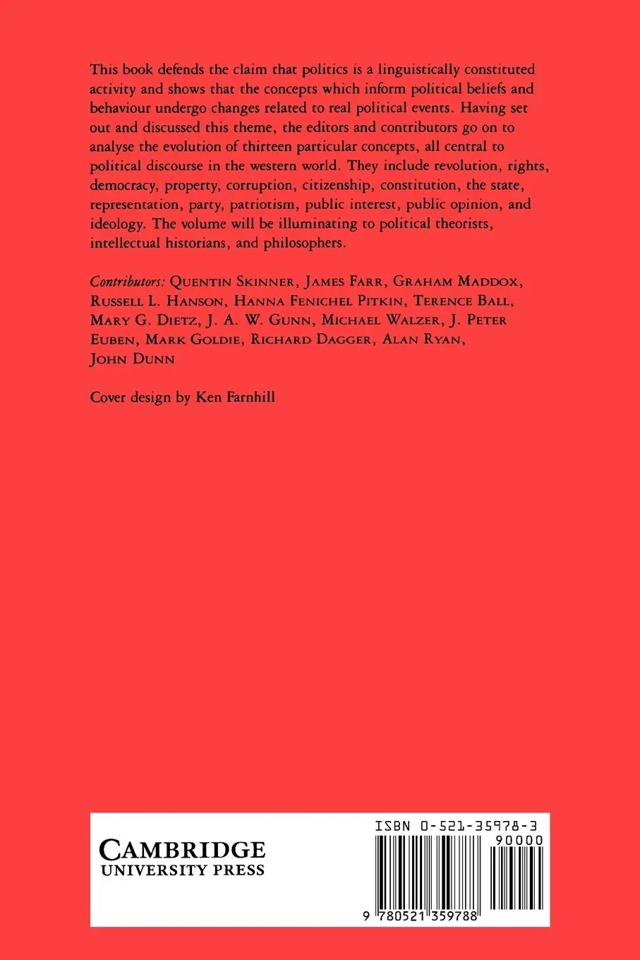 Rückseite: 9780521359788 | Political Innovation and Conceptual Change | Terence Ball (u. a.)