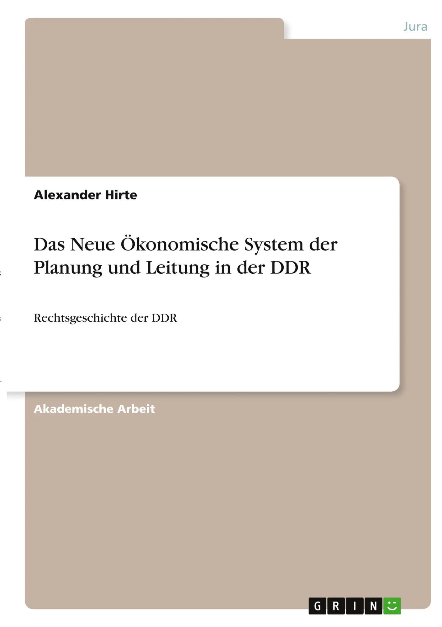 Cover: 9783346379788 | Das Neue Ökonomische System der Planung und Leitung in der DDR | Hirte