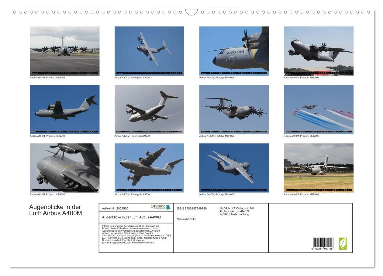 Bild: 9783457949788 | Augenblicke in der Luft: Airbus A400M (Wandkalender 2026 DIN A2...