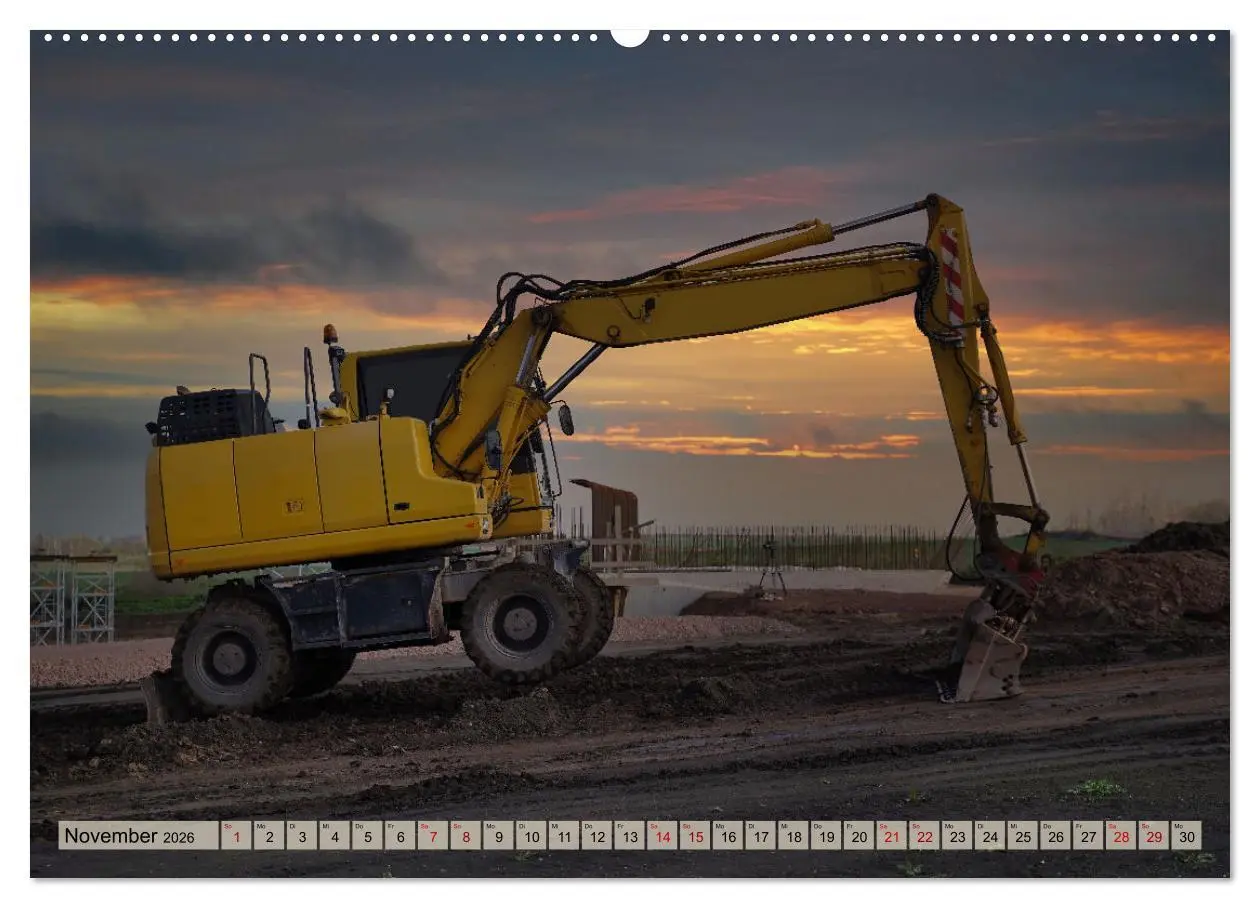 Bild: 9783457319888 | Bagger im Einsatz (hochwertiger Premium Wandkalender 2026 DIN A2...