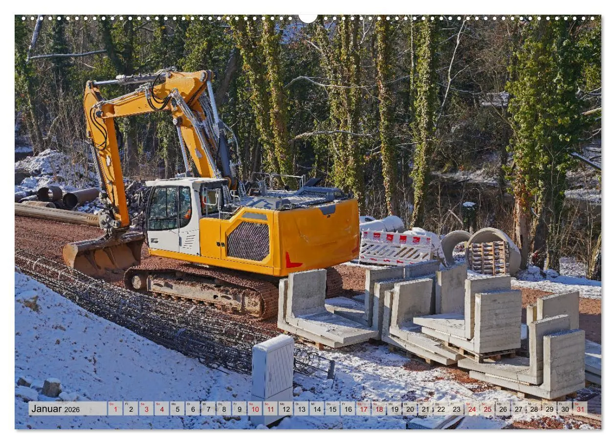 Bild: 9783457319888 | Bagger im Einsatz (hochwertiger Premium Wandkalender 2026 DIN A2...