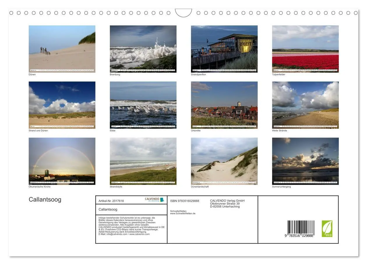Bild: 9783516029888 | Callantsoog (Wandkalender 2026 DIN A3 quer), CALVENDO Monatskalender
