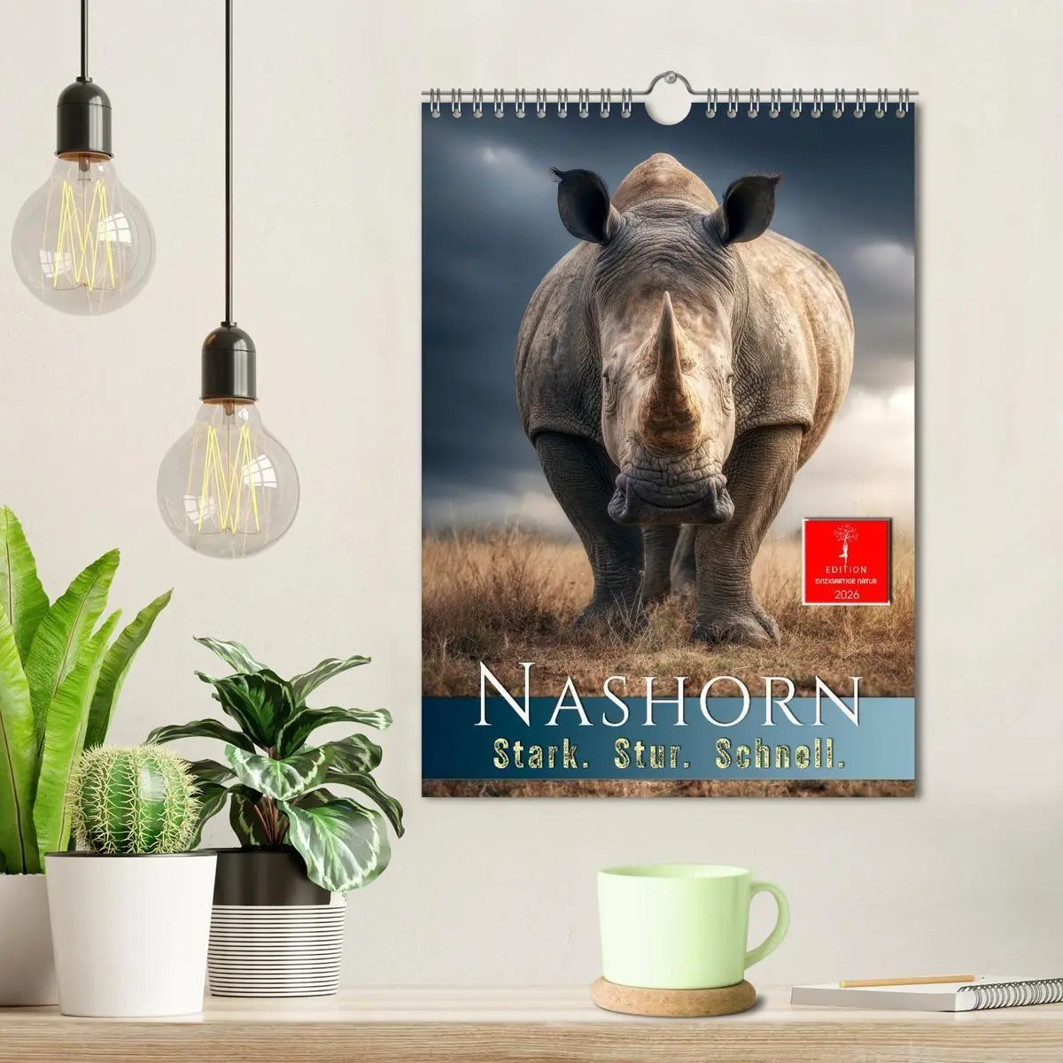 Bild: 9783516719888 | Nashorn - Stark. Stur. Schnell. (Wandkalender 2026 DIN A4 hoch),...