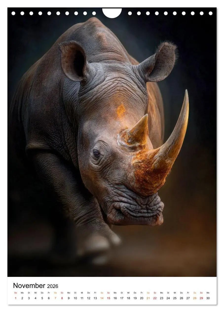 Bild: 9783516719888 | Nashorn - Stark. Stur. Schnell. (Wandkalender 2026 DIN A4 hoch),...